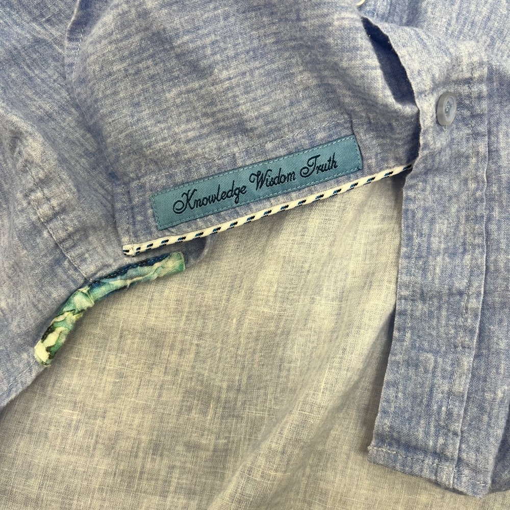 Robert Graham Mens X-Large Button‎ Up Shirt Blue Tailored Fit Short Sleeve - Picture 7 of 11